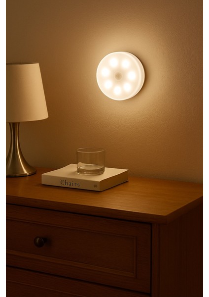 Şarjlı Hareket Sensörlü LED Gece Lambası, Kablosuz Akıllı Işık, Merdiven ve Dolap Aydınlatıcı fırsatları