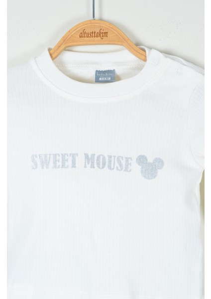 Sweet Mouse 3’lü Beyaz Bebek Takımı(0-12)