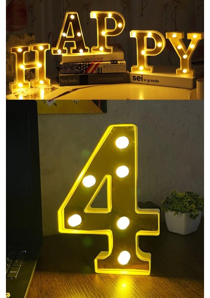 Beyaz LED 3D Rakamlar Büyük Boy Dekorasyon Doğum Günü Kutlama Için