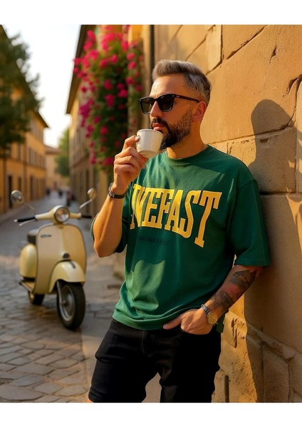 Livefast Baskılı Oversize Erkek T-Shirt
