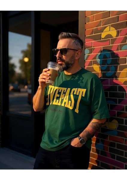 Livefast Baskılı Oversize Erkek T-Shirt