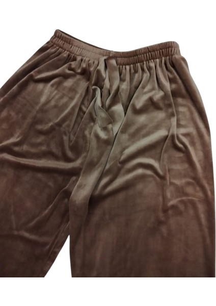 Kadın Bayan Fransız Kadife Battal Büyük Beden Bel Lastikli Cepsiz Eşofman Altı Pantolon Pijama Tayt fırsatları