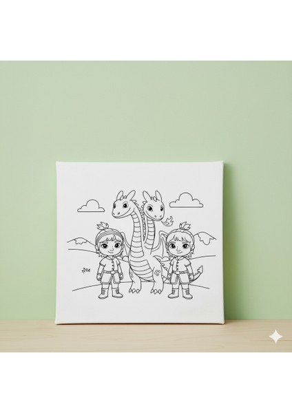 Çocuklar Için Ejderhanı Nasıl Eğitirsin Koleksiyonu: Ikizler ve Baştankara Temalı Hobi Boyama Tuvali modelleri