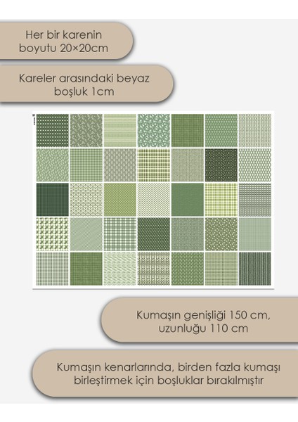 Patchwork Kumaş Seti – 35 Desen 20X20 cm | %100 Pamuk Saten | Tek Parça Kumaş | Dikiş, El Işi ve Quilting Için Özel Tasarım fırsatları