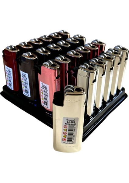 Metal Taşlı Çakmak 24 Adet Doldurulabilir