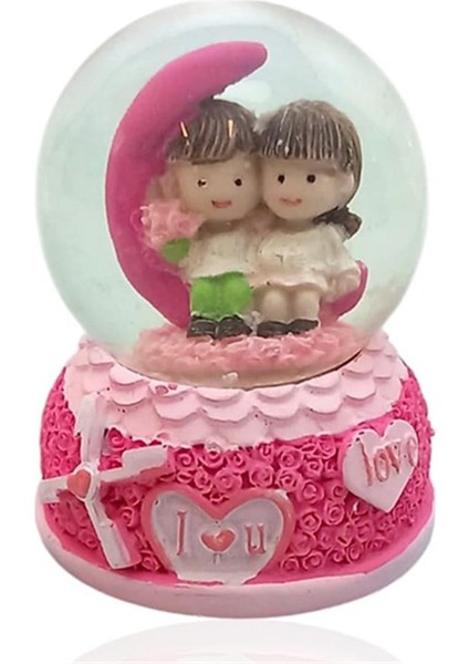 Sevgi Temalı Çift Işıklı Kar Küresi