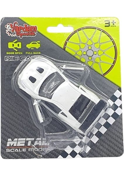 Çek Bırak Metal Küçük Arabalar 8 cm - 6411A - Beyaz fırsatları