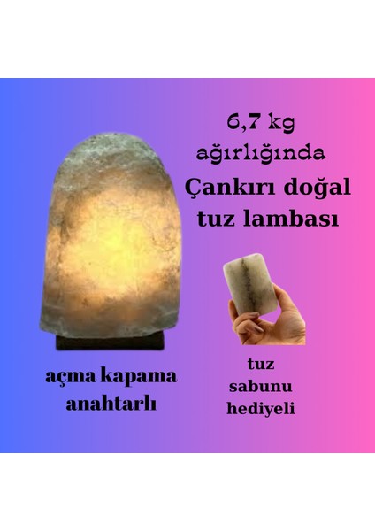 Doğal Çankırı Kaya Tuz Lambası, Çok Renkli, 6-7 kg fiyatları