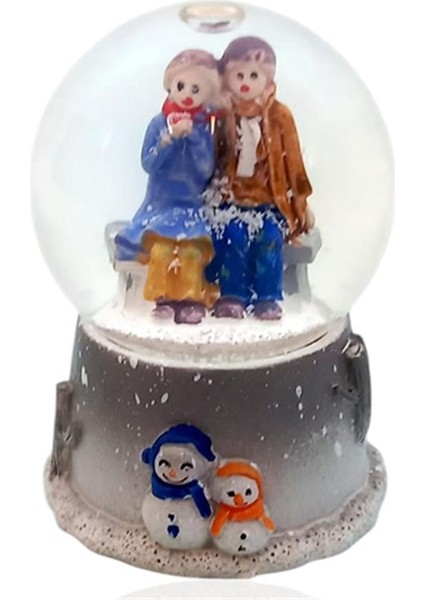 Sevgi Temalı Çift Işıklı Kar Küresi