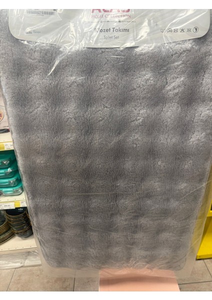 Gri Banyo Paspas ve Klozet Takımı, Şık ve Kullanışlı Tuvalet Seti