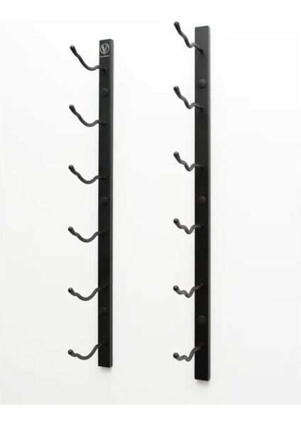 6'lı Metal Şaraplık Duvara Monte Siyah, Şık ve Kullanışlı Şarap Rafı Seti
