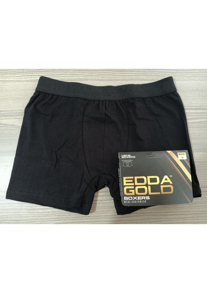 Gold Penye Kumaş Likralı Erkek Boxer - Siyah - Small - 3lü indirimleri