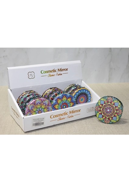 Taşlı El Aynası Yuvarlak Ince ALK3756 ( Lisinya )