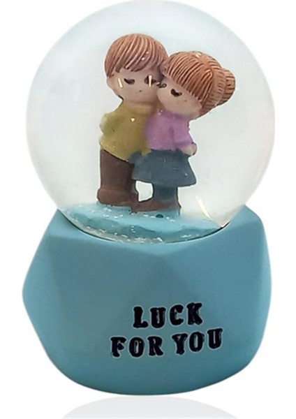 Sevgi Temalı Çift Işıklı Kar Küresi