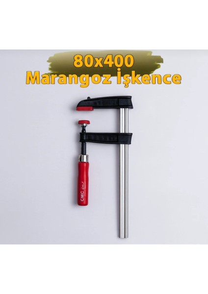 F Tipi Güçlü Marangoz Işkence Sıkıştırma Mengene Kıskaç 80X400 mm