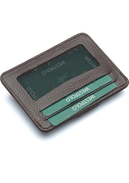 Carpi Çok Bölmeli Unisex Hakiki Flötr Deri Kartlık - Kahverengi fırsatları