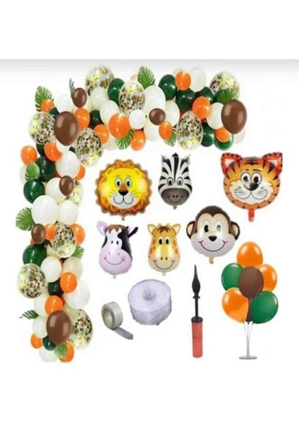 Balon Safari Temalı Doğum Günü Seti