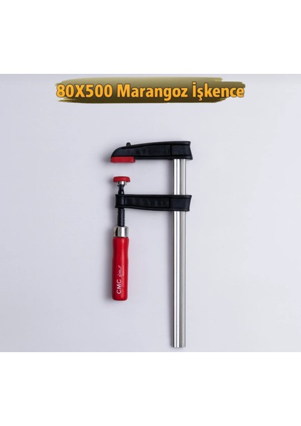 F Tipi Güçlü Marangoz Işkence Sıkıştırma Mengene Kıskaç 80X500 mm