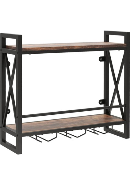 Şaraplık ve Şişe Rafı, Metal ve Ahşap Tasarım, Şık ve Dayanıklı Ev Dekoru