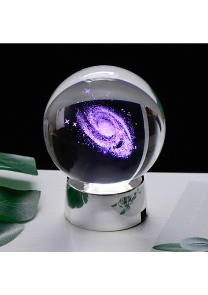 Renkli Işıklı Cam Küre Gece Lambası, Samanyolu ve Galaksi Tasarımı
