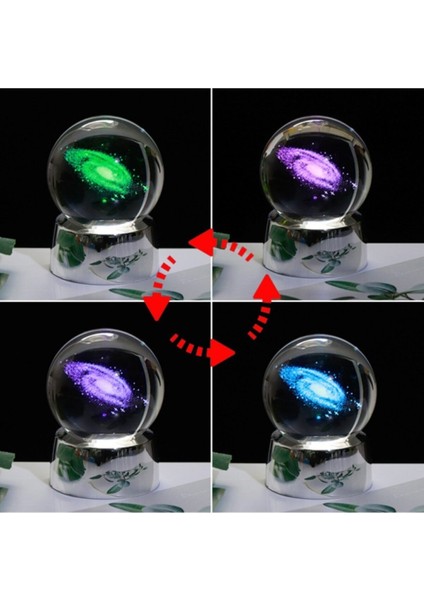 Renkli Işıklı Cam Küre Gece Lambası, Samanyolu ve Galaksi Tasarımı modelleri
