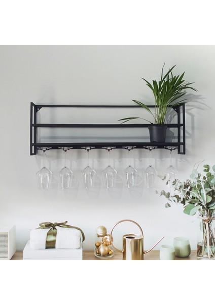 Şarap ve Içki Için Şık Metal Raf, Askılı Tutucu, Düzenleyici Stand