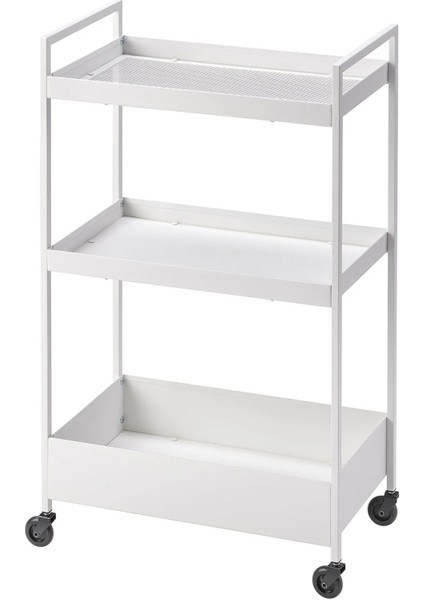 3 Katlı Çelik Servis Arabası, Tekerlekli Raflı ve Beyaz, Dayanıklı ve Pratik Tasarım fiyatları