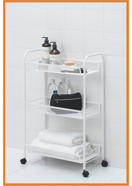 Beyaz Çelik Servis Arabası 26X48X77 Cm, Dayanıklı ve Şık Tasarım fiyatları