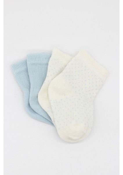 Bistyle Organik 2li Puan Derby Penye Soket Çorap BS2000 Mavi Ekru modelleri