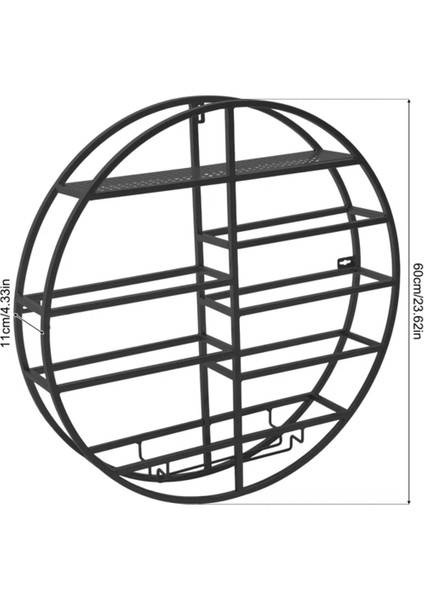 Siyah Metal Daire Şaraplık, Duvara Monte, Şarap Rafı ve Kadehlik fırsatları