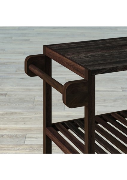 Masif Akasya Mutfak Servis Arabası 799X349X850 Mm, Espresso Renk modelleri