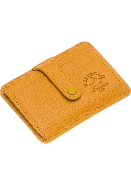 Carpi Çok Bölmeli Unisex Hakiki Flötr Deri Kartlık - Hardal fiyatları