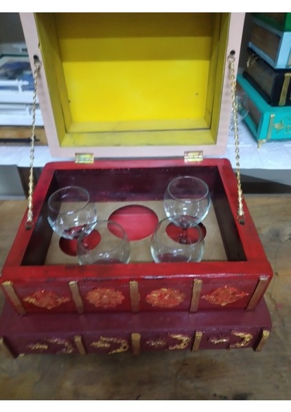 Şarap ve Likör Bardakları Için Şık Saklama Kutusu