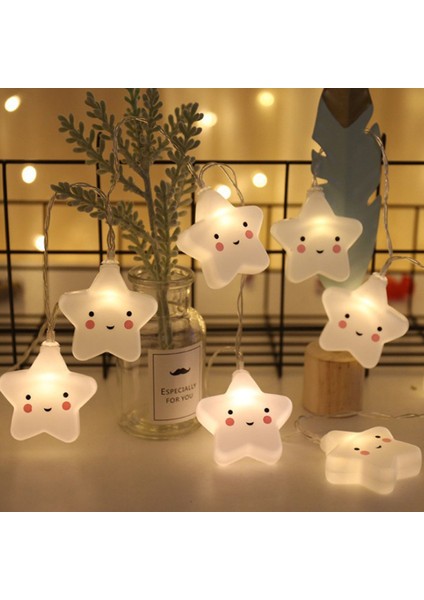 Sarı Renkli 3m Yıldız ve Yüz LED Işık Zinciri, Dekoratif ve Yılbaşı Aydınlatması fiyatları