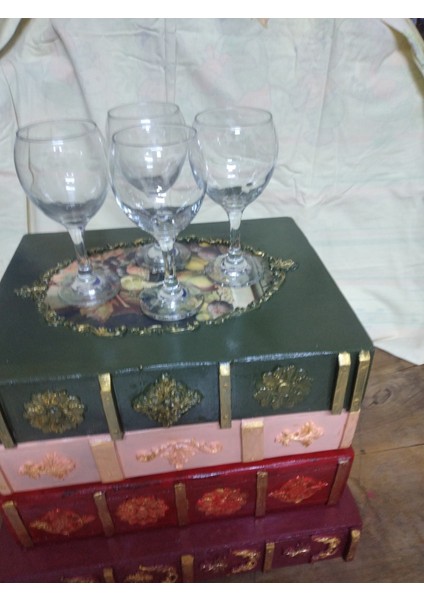 Şarap ve Likör Bardakları Için Şık Saklama Kutusu