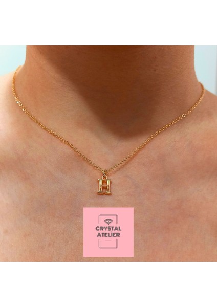 Altın Kaplama Üç Boyutlu Minimal H Harf Kolye – Kişiye Özel Baş Harf Kadın Kolye – Şık, Zarif ve Parlak Tasarım – Paslanmaz Çelik Gold Harf Kolye Hediye Seçeneği – 3 Boyutlu Harf Kolye