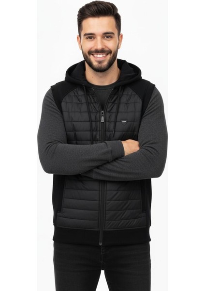 Erkek Kapitone Modelli 3 Iplik Kapüşonlu Yelek BGL-ST04866 modelleri