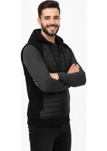 Erkek Kapitone Modelli 3 Iplik Kapüşonlu Yelek BGL-ST04866 fırsatları