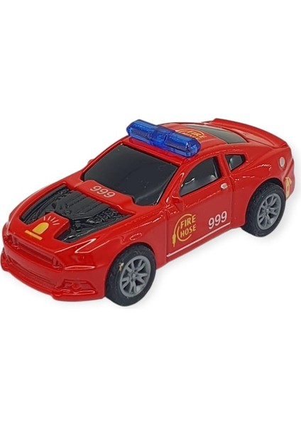 Çek Bırak Metal Küçük Arabalar 8 cm - SH40031 - Kırmızı Itfaiye (Lisinya)
