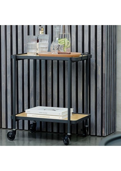 Şık Metal ve Ahşap Detaylı Servis ve Sunum Arabası, Zarif ve Kullanışlı Tasarım fiyatları