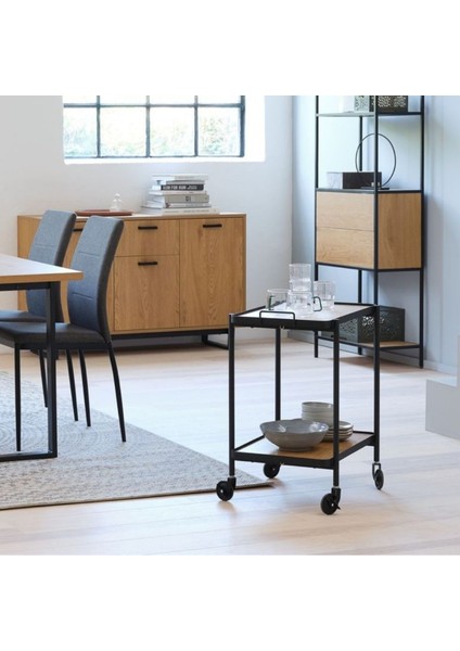 Şık Metal ve Ahşap Detaylı Servis ve Sunum Arabası, Zarif ve Kullanışlı Tasarım modelleri