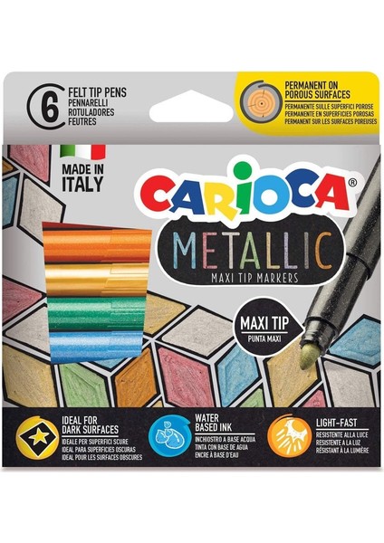 Carioca Metalik Jumbo Keçeli Kalem 6lı