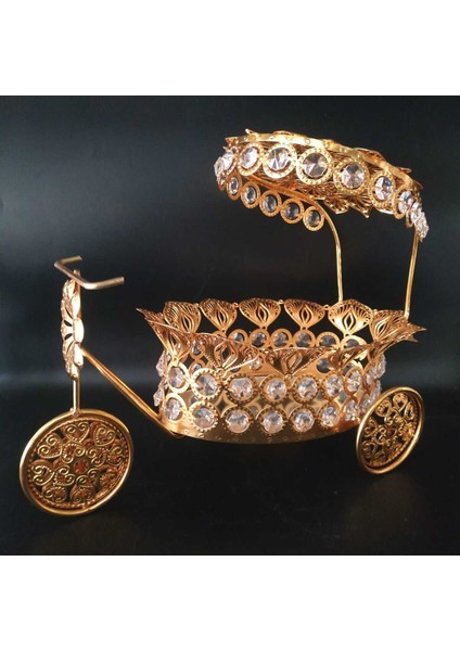 Aynalı Kristal Taşlı Gold Lüks Ikramlık Servis Arabası fiyatları