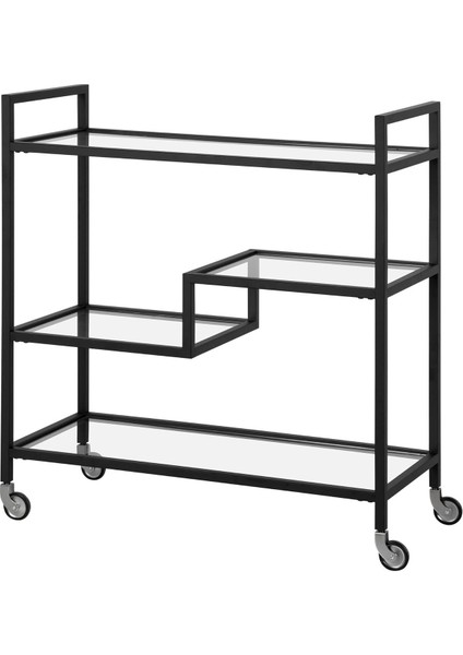 Şık Siyah Bar Servis Arabası, Sunum ve Taşıma Kolaylığıyla Özel Tasarım fiyatları