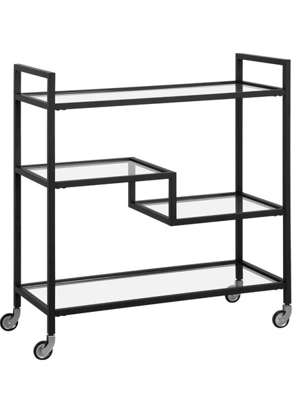 Şık Siyah Bar Servis Arabası, Sunum ve Taşıma Kolaylığıyla Özel Tasarım modelleri