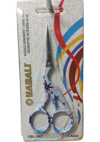 Nakış Makası Kuğulu Dekoratif Makas Mavi YBL-047 Model 9
