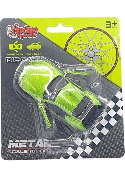 Çek Bırak Metal Küçük Arabalar 8 cm - 6411A - Yeşil fırsatları