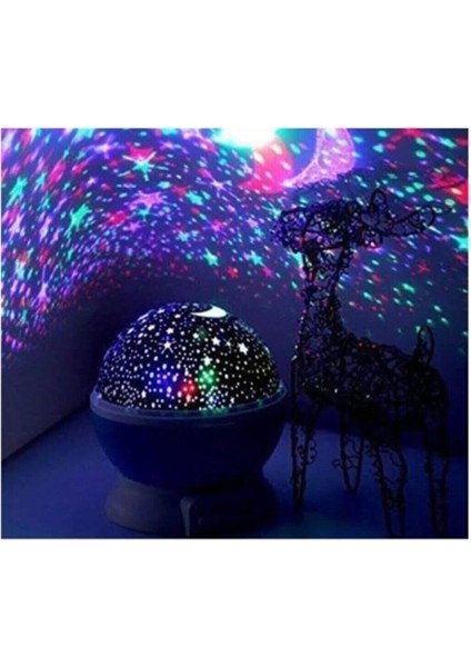 Renkli Yıldızlı Gökyüzü Projeksiyon Gece Lambası Pembe fırsatları