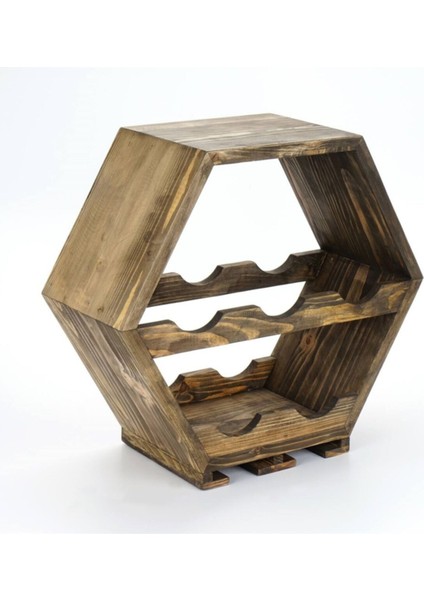 Masif Ahşap Altıgen Şarap Kadeh Tutucu Raf, Şıklık ve Fonksiyonellik Bir Arada fiyatları