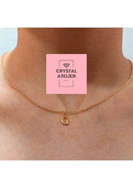 Altın Kaplama Üç Boyutlu Minimal G Harf Kolye – Kişiye Özel Baş Harf Kadın Kolye – Şık, Zarif ve Parlak Tasarım – Paslanmaz Çelik Gold Harf Kolye Hediye Seçeneği – 3 Boyutlu Harf Kolye